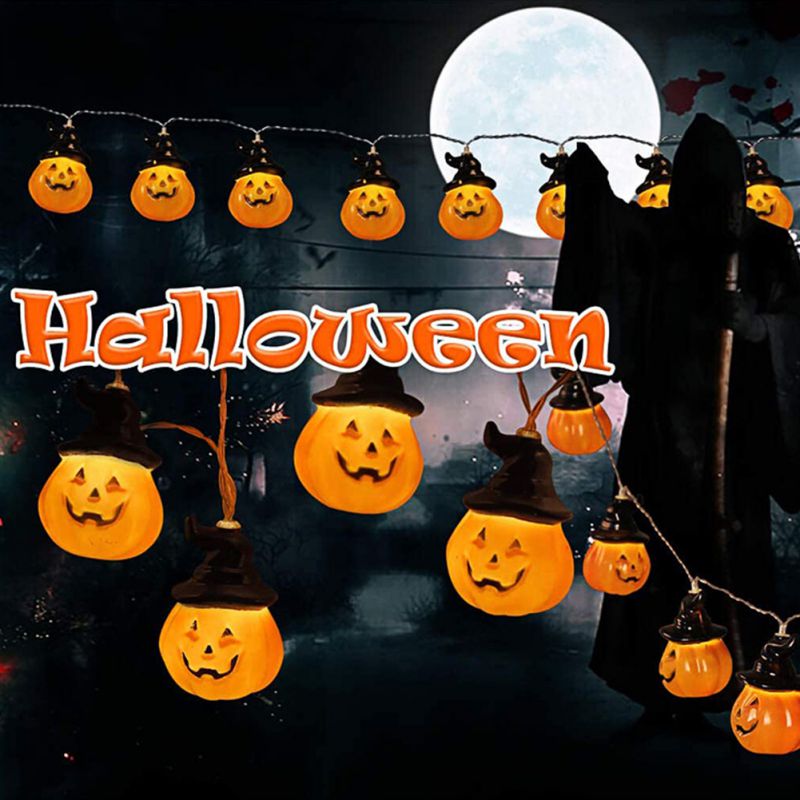 9.8ft 20 LED Halloween Pumpkin String Fairy Lights Party Decor Hanging Prop Lamp 9.8ft 20 LED Halloween Pumpkin String Fairy Lights Party Decor Hanging Prop Lamp
